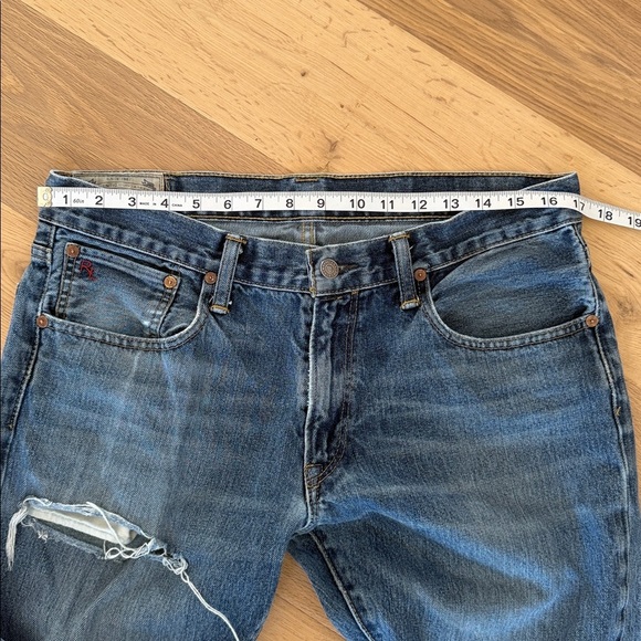 👖 Ralph Lauren Men’s Blue Distressed Jeans Size 32 - Picture 7 of 8